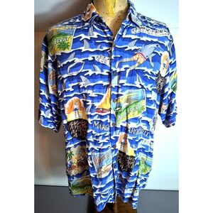 Reyn Spooner x Jimmy Buffett Shark Bait Island Margaritaville Shirt M/L